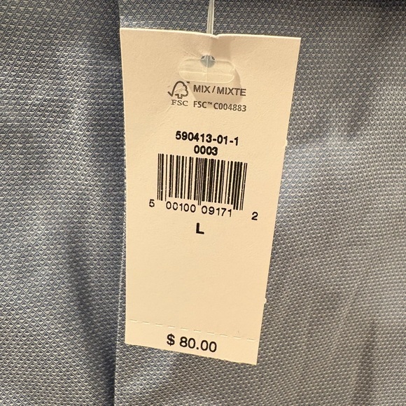 Blue Men's Banana Republic Long Sleeve Button Down Dress Shirt (L)- New w Tags - Picture 3 of 6
